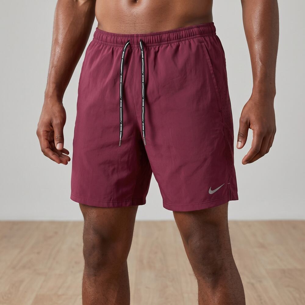 Nike Men's Dri-Fit Running Shorts Maroon Activewear Gym Performance Size M